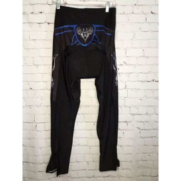 Padded Shockproof‎ mens XXL Cycling Leggings  Shorts blue black Ankle Zip - Picture 4 of 10